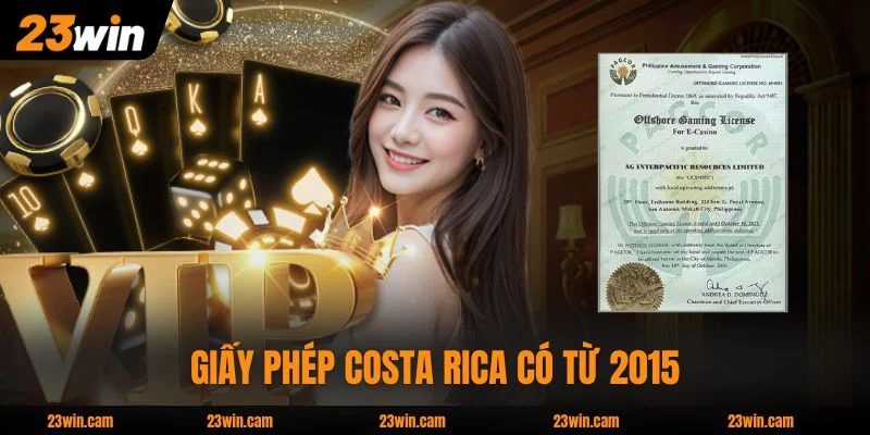 23Win 🎖️ Trang Chủ 23Win.Com Chính Thức - Link Mới 3/2026 12 Giấy phép Costa Rica của thương hiệu 23WIN có từ từ 2015