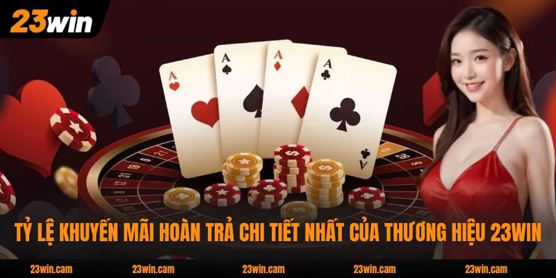Khuyến Mãi Hoàn Trả Và Các Mức Hoàn Tiền Hấp Dẫn Nhất 2026 3 Tỷ lệ khuyến mãi hoàn trả chi tiết nhất của thương hiệu 23WIN