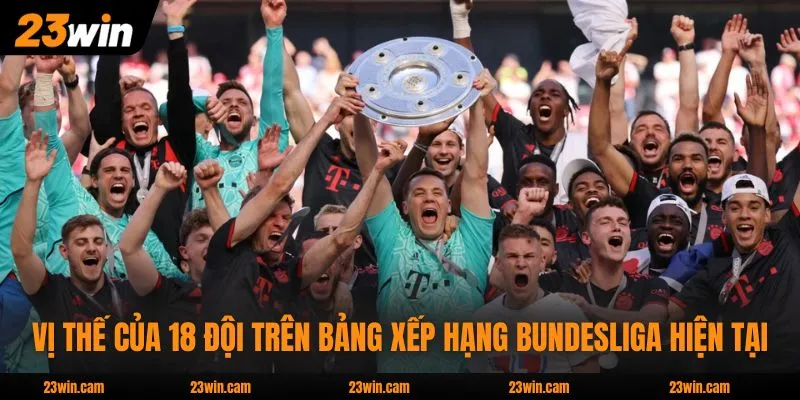 Bảng Xếp Hạng Bundesliga - Cục Diện 18 CLB Qua Các Vòng Đấu 2 Vị thế của 18 đội trên bảng xếp hạng Bundesliga hiện tại